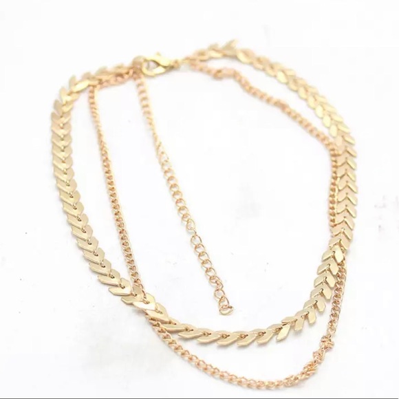 3/$30 Gold Fishbone & Chain Choker - Picture 6 of 8